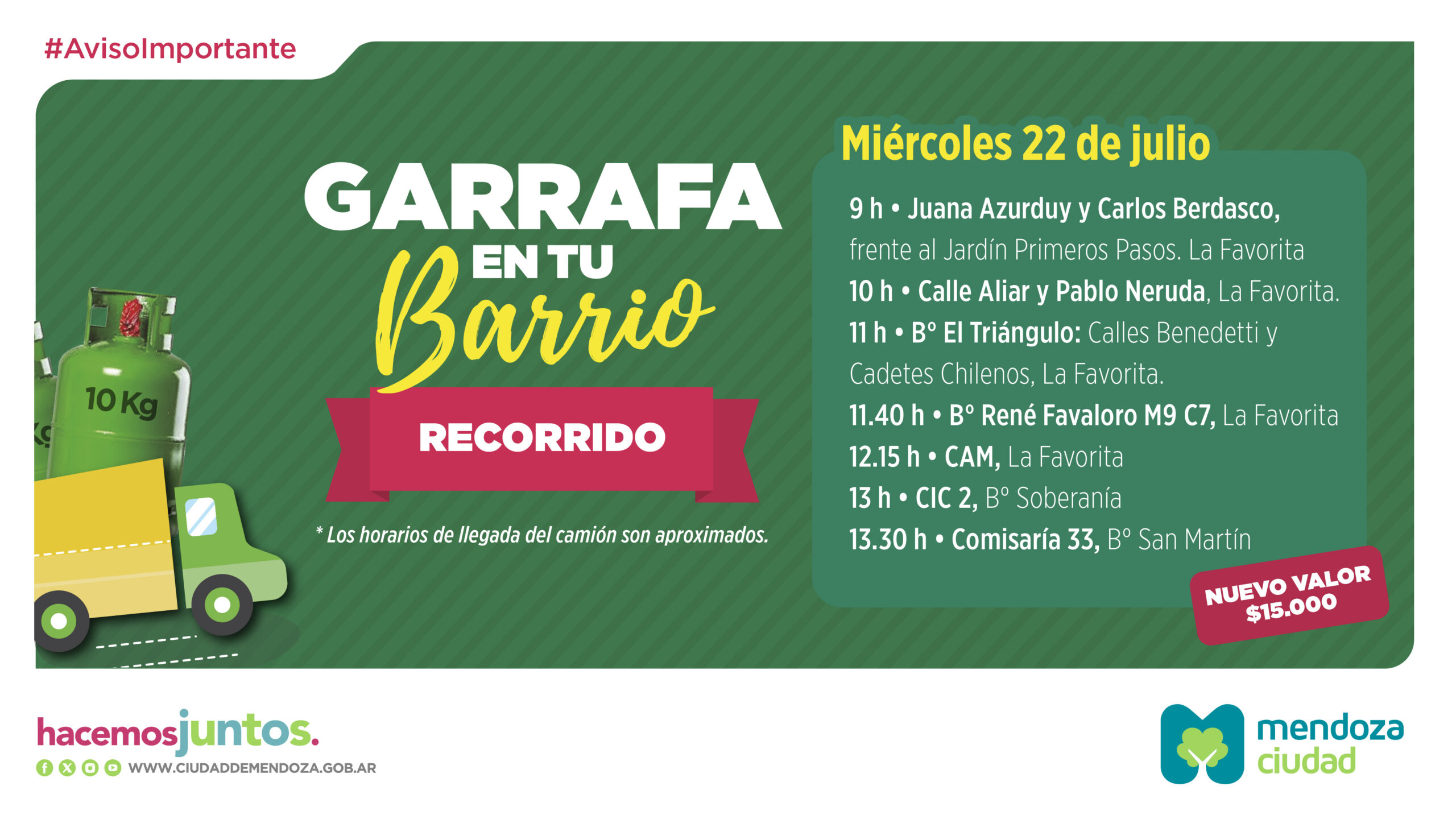 22 julio recorrido garrafa social